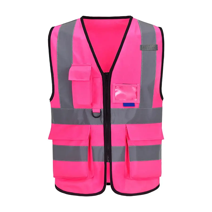 Gilet molle réfléchissant Haute visibilité avec poches et fermetures à glissière pour hommes et femmes, conforme aux normes ANSI/ISEA