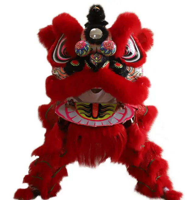 Lion Dance ukuran Normal China dua orang memakai kostum Lion Dance untuk anak-anak Lion Dance pesta karnaval