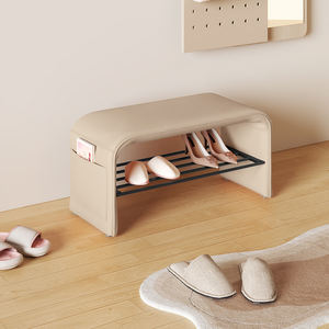 <span class=keywords><strong>Armoire</strong></span> à chaussures moderne en cuir rembourré avec cadre en fer et rangement - Product Image 3