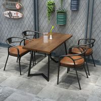 Meubles de restauration de Style industriel Vintage, Table à manger, chaises de café empilables modernes