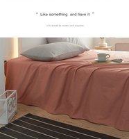 Parure de draps en coton 300 fils/cm² 40S, couleur unie, douce, respirante, adaptée à toutes les saisons, respectueuse de la peau, pour la maison, l'hôtel, le dortoir