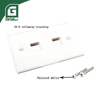 Prise murale électrique GETEKnet OEM USA double RJ45 pour ordinateur, blanche, type 1, avec 0, 1, 2, 3, 4 ou 6 ports