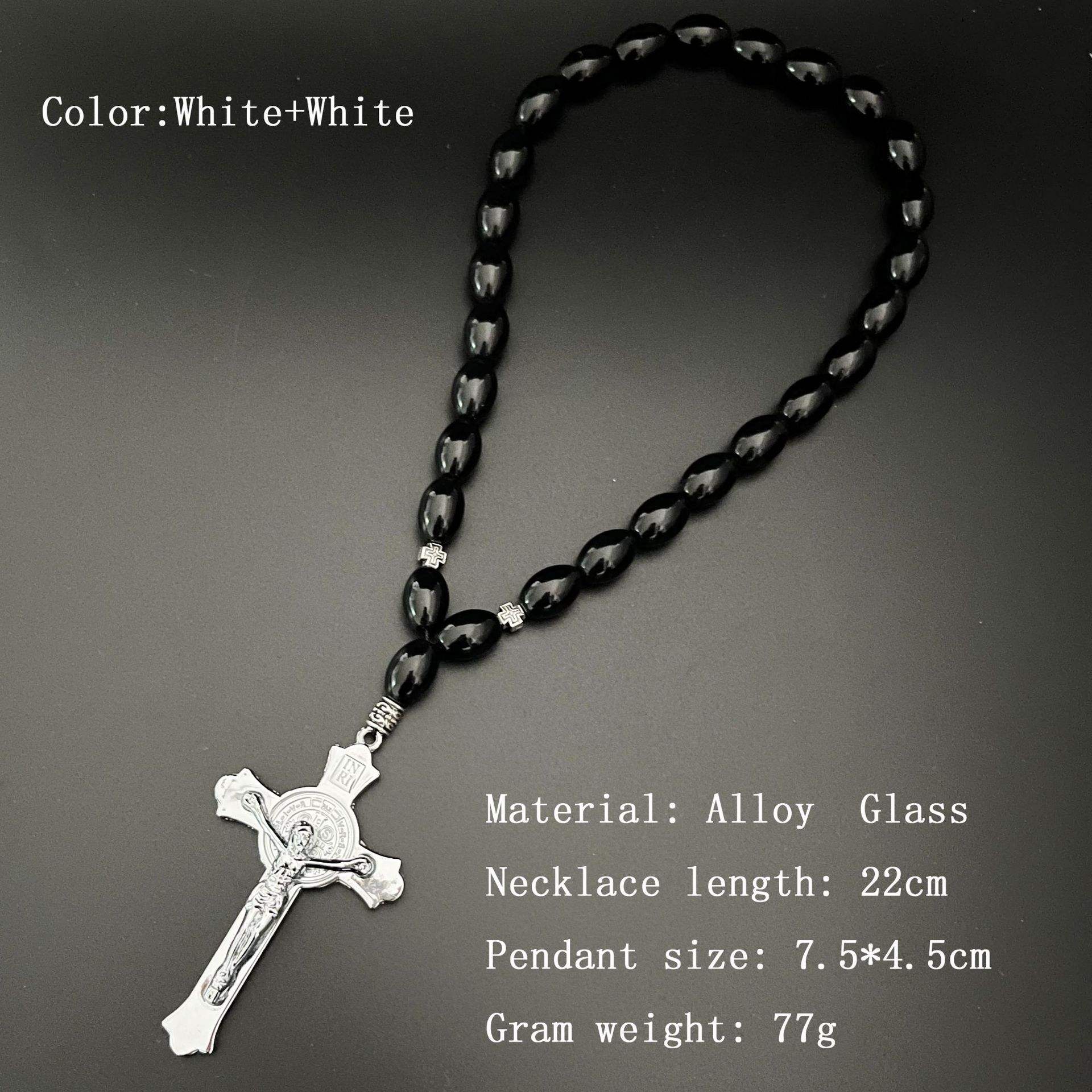 Silver plated-Black beads