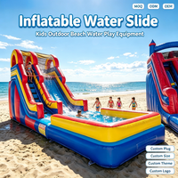 Château gonflable avec toboggan aquatique, piscine pour enfants, parc d'attractions extérieur, divertissement pour la maternelle, fête d'été