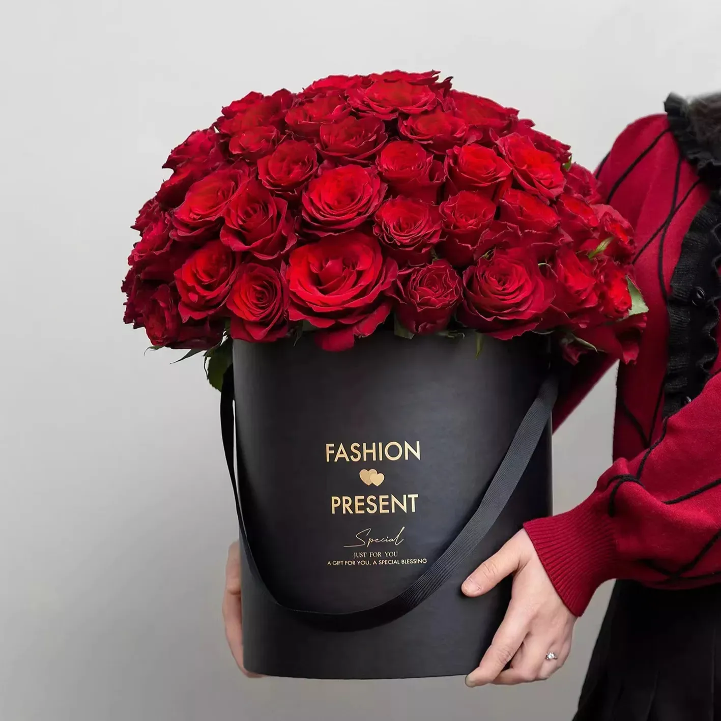 3 Buah Kotak Bunga Mawar Bulat Hari Valentine untuk Hadiah Permen Kemasan Coklat Dekorasi Tengah Pernikahan