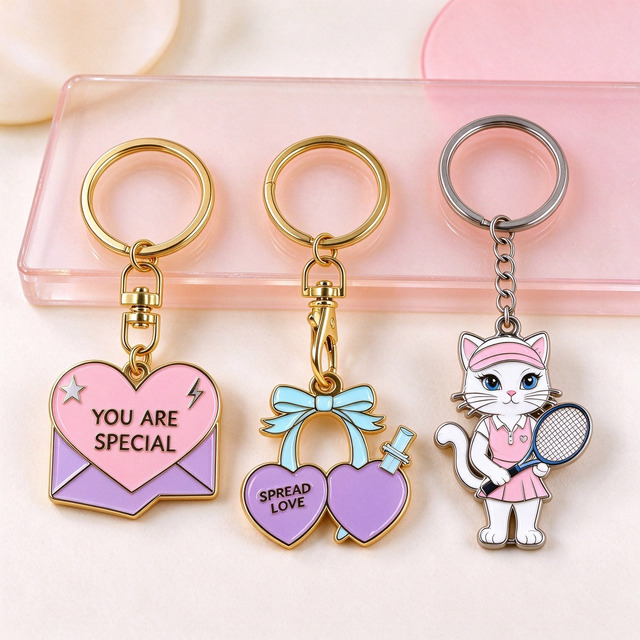 Cute Oem Fashion Metal Dance Kids Keyring Gifts Keychain