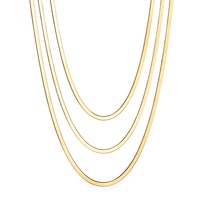 Nuevo Diseño 2022, Cadena Delicada de Oro de 18K, Cadena Triple Moderna y Popular, Collar con Colgante de Acero Inoxidable, Joyería de Moda