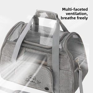 Transportín de Viaje para Perros y Gatos de Tela Oxford Transpirable con Malla, Amplio Espacio, Bolsa de Transporte para Mascotas que Evita el Efecto de Vapor CWB001 Hecho en China - Product Image 3