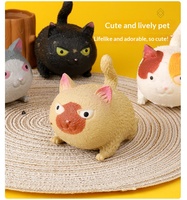 Mainan Squishy Kucing Hitam Putih Pink Kuning Figur Kartun Kucing Sentuhan Lembut Hadiah Untuk Anak-Anak Dewasa Pajangan Ritel Unik