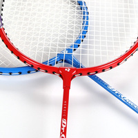 DECOQ Lot de 2 raquettes de badminton en alliage d'aluminium pour adultes, légères, avec logo personnalisé, volants en nylon, vente en gros OEM