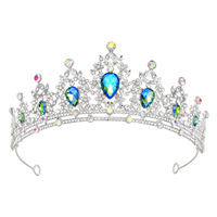 Süße Bunte Strass Vintage Diademe Romantische Pagodenform Weibliche Haaraccessoires Anpassbare Silberne Hochzeits-Tiara
