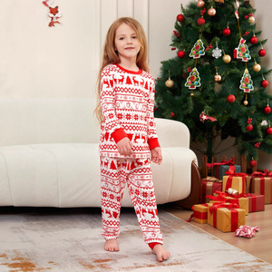 Conjunto Térmico de Natal para Crianças em Tecido Retardante de Chamas Certificado pela CPC, Estampa de Rena e Flores, Roupas Unissex para Crianças - Product Image 5