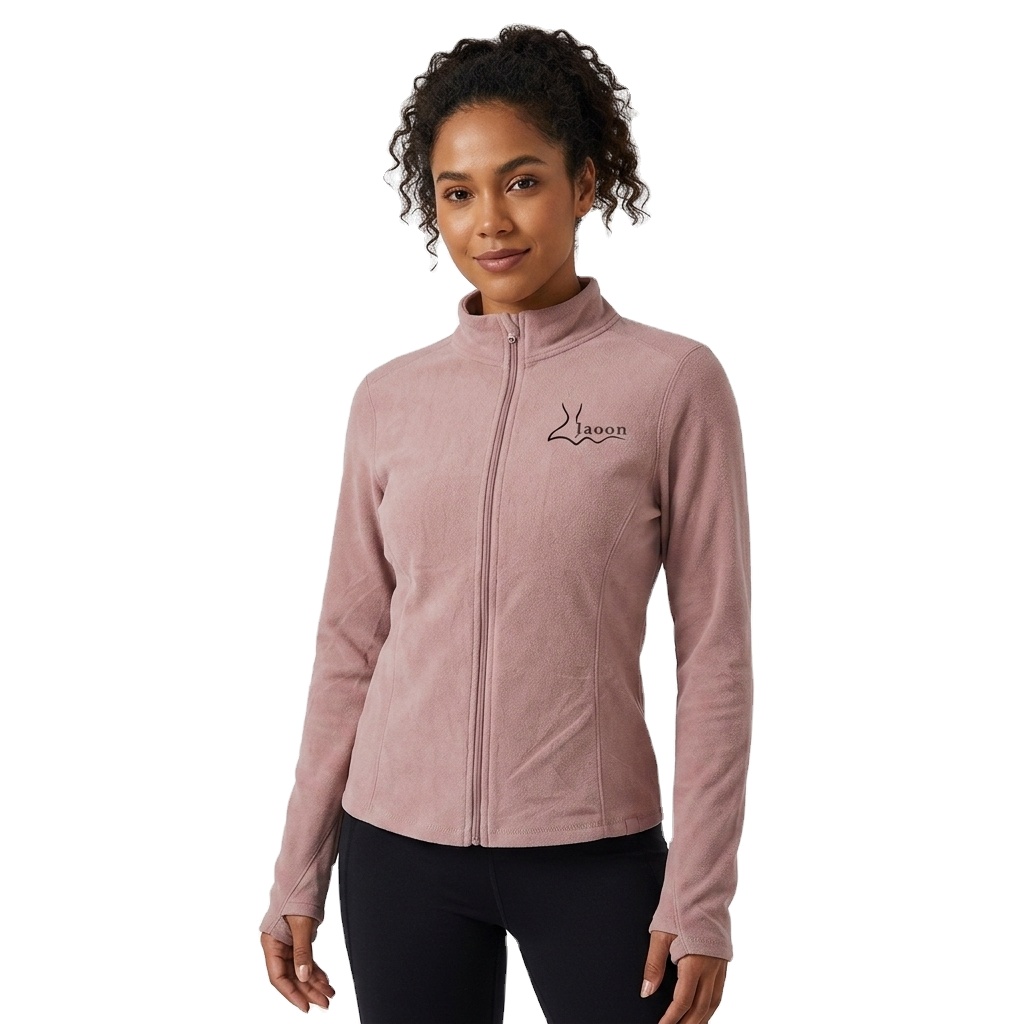 High Quality Lightweight Jaoon Women's Solid Slimming Breathable Super Soft Thermal Zip-up Yoga Top Quick Dry Long Sleeved