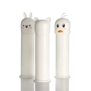 New Design Duck Rabbit and Bear Shaped Cap Hot Sale 50ml Global Custom Color Airless Toothpaste Pump Tube Bottle For Toothpaste