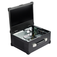 Caja de Ordenador Industrial Portátil de Altura Completa con 7 Ranuras PCIE, Caja de Servidor para PC de Panel con Pantalla LCD y Teclado en Stock