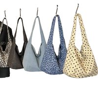Sac fourre-tout tendance à pois grande capacité pour femme, sac de shopping en toile été-automne avec décoration léopard