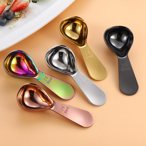 Cuillère doseuse à manche court en acier inoxydable 304, 30 ml, cuillère à café en métal pour poudre de lait, thé, outil de cuisine pour la pâtisserie - Product Image 2