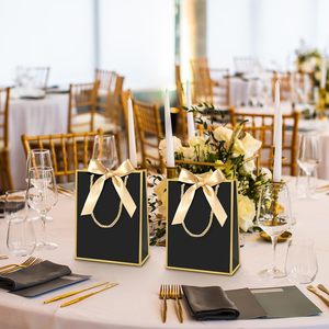 Sacchetti Regalo Neri e Oro con Manico, Sacchetti Regalo con Fiocco <span class=keywords><strong>per</strong></span> Festività, Capodanno, San Valentino, Matrimoni, Addii al Nubilato, Baby Shower - Product Image 3