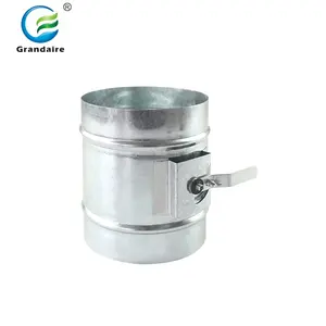 Air Conditioning Galvanised Steel Single Blade Manual Adjustable Round Air Volume Control Duct Balancing Damper for Hvac