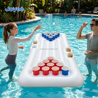 Joyee Aufblasbarer Beer Pong Tisch Schwimmend mit 24 Becherhaltern für Pool-Partys