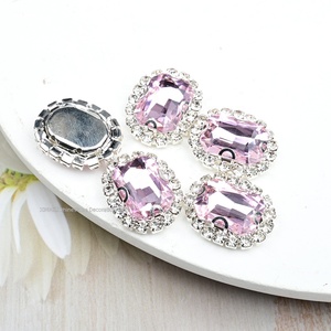 Bottoni in Strass Rettangolari con Fondo Piatto, Decorazioni con Cristalli Diamantati da Cucire, Strass in Vetro per <span class=keywords><strong>Abbigliamento</strong></span> e Bouquet da Sposa - Product Image 5