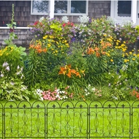 Clôture de jardin décorative en métal: 5 pièces Bordure de jardin enduite extérieure Bordure de fil de paysage Clôture de barrière pour animaux