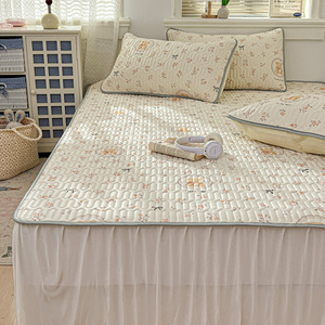Ensemble de matelas rafraîchissant Miandaiju 150x200cm 180x200cm 200x220cm en latex synthétique, drap-housse pour bébé, style jupe de lit - Product Image 2