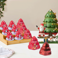 Emballage en métal de qualité alimentaire d'usine Boîte de Noël personnalisée en forme de biscuits Plaque de Noël en étain en forme d'arbre de Noël avec fenêtre