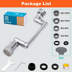 1080 °   Prolongateur de Robinet Universel pour <span class=keywords><strong>Lavabo</strong></span>, Bras Mécanique Rotatif Multifonctionnel en Cuivre pour Robinet d'Eau, Pulvérisateur de <span class=keywords><strong>Lavabo</strong></span> - Product Image 3