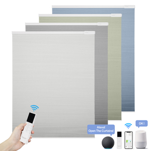 Protezione solare solare elettrica motorizzata dall'alto verso il <span class=keywords><strong>basso</strong></span> verso l'alto a molla oscurante a batteria a nido d'ape cellulare - Product Image 1