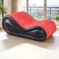 Canapé gonflable automatique portable, tissu en PVC floqué doux, rangement compact, chaise pneumatique pour les voyages et les pique-niques