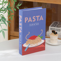 Ornements de livres factices creux sur le thème de la cuisine américaine rétro pour la décoration de bibliothèques de cafés et d'homestay, accessoires de photographie INS