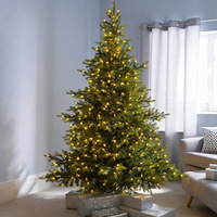 Maßgefertigter Hochwertiger Großer Künstlicher Weihnachtsbaum aus Kiefer, Flammhemmend, Umweltfreundlich, mit Warmweißen LED-Lichtern und Glasfaserkabel