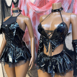 Costume de cosplay Jiubaju Anime Devil's City Queen <span class=keywords><strong>Misa</strong></span> pour femme, Halloween, gothique, corset noir à lacets et jupe - Product Image 2