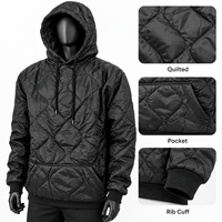 Veste Woobie Rip Stop en polyamide à capuche noire résistante à l'eau
