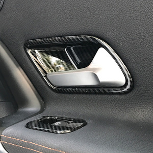 Cardimanson Car Door Handle Trim Carbon Fiber Silver ABS Interior Decoration For Mercedes-Benz A-Class CLA-Class W177 C118 - Product Image 2
