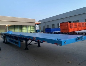 שלדת מיכל 40 רגל משומשת מיטה שטוחה שטוחה תלת-סרן קרוון 3 סרנים חצי קדימון - Product Image 3