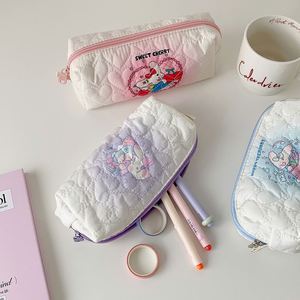 Estuche de Maquillaje con Cierre de Cremallera, Estampado de Conejito Kawaii, Acolchado de Algodón Rosa, Regalo de Navidad o Cumpleaños para Niña, Linda Bolsa para Lápices - Product Image 6