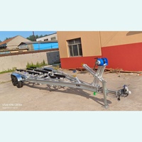 Remorque de bateau HOIRO robuste de 9,2 m (30 pi) avec essieux tandem en aluminium argenté, plateformes en bois, frein hydraulique, capacité de charge de 3800 kg, en promotion