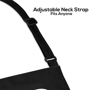 2025 biểu tượng tùy chỉnh bán buôn màu đen nhà hàng Vườn làm việc thịt nướng đầu bếp nhà bếp treo cổ Tạp dề với túi - Product Image 3