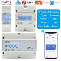 Compteur d'énergie bidirectionnel intelligent Tuya WiFi ZigBee 80A monophasé/triphasé, moniteur de puissance KWh, wattmètre, Modbus, tension, courant