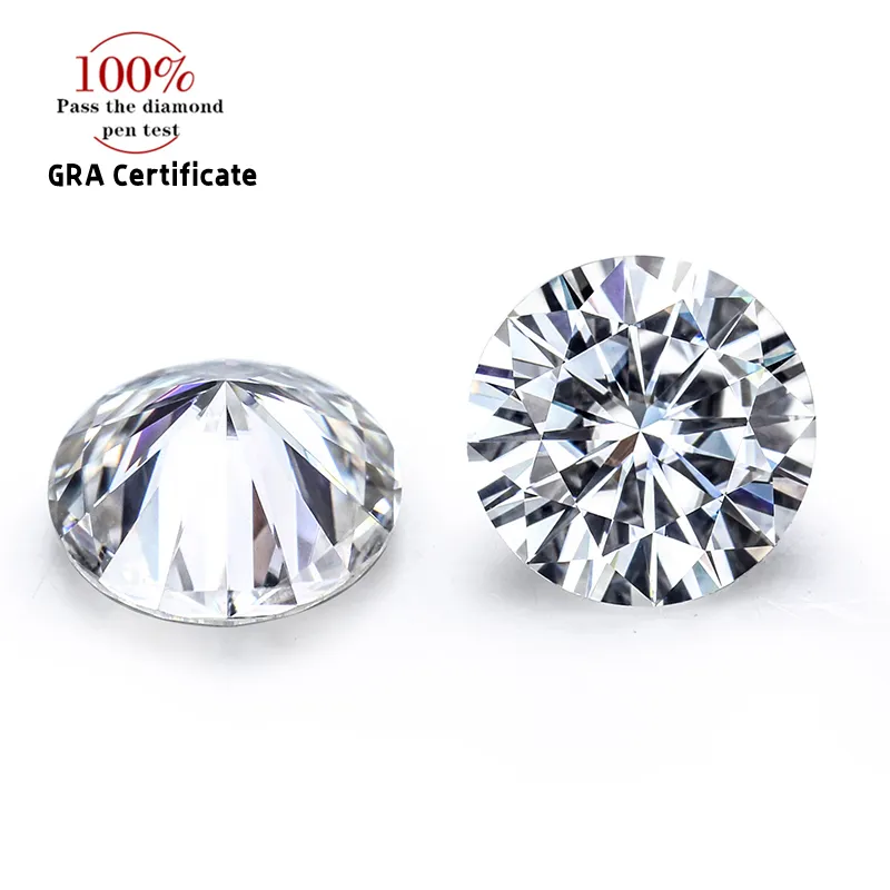 Jinying 100% pass test D color VVS1 Moissanite Diamond Round shape per Carat loose moissanite gemstones with GRA certificate