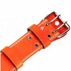 Professional Gym Cowhide Leather <b>Belts</b> High Quality Custom Orange Color Weight Lifting Safety Gloves Waist <b>Support</b> <b>for</b> Body - Product Image 1