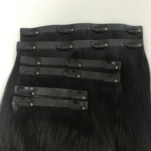 <span class=keywords><strong>Extension</strong></span> <span class=keywords><strong>per</strong></span> <span class=keywords><strong>Capelli</strong></span> a Clip Iniettabili # <span class=keywords><strong>Extension</strong></span> <span class=keywords><strong>per</strong></span> <span class=keywords><strong>Capelli</strong></span> Umani Remy 1B Nero Naturale, Clip Invisibili Senza Cuciture, 100% <span class=keywords><strong>Capelli</strong></span> Umani - Product Image 5