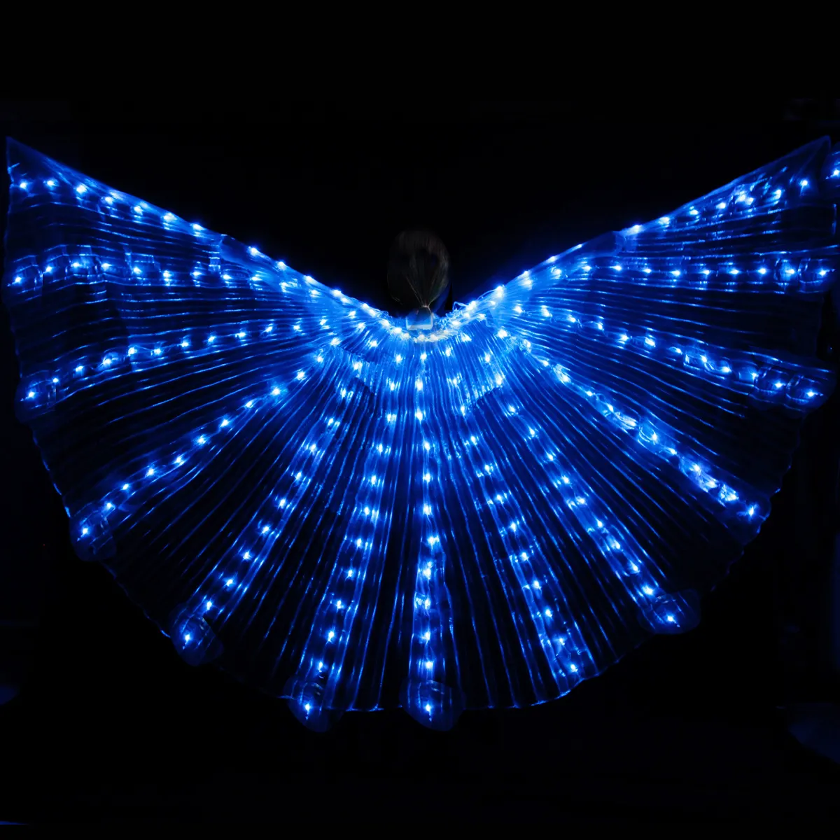 LED Lights Belly Dance Isis Wings Belly dance Glow Angel dance Wings with Telescopic Sticks Flexible Rods for Adults and Child