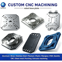 Plaque de montage de base de robot en alliage d'aluminium 6063 sur mesure OEM, kit de base métallique fabriqué par CNC pour l'automatisation robotique industrielle