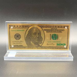 Support d'affichage de billets de banque en acrylique personnalisé en usine avec feuille d'or en forme de T pour billets de banque en dollars américains, souvenir, cadeau, affichage - Product Image 2