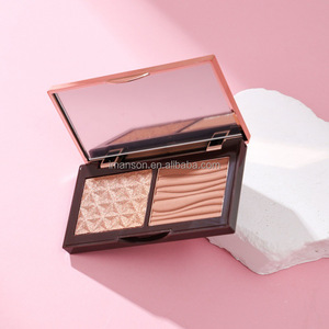 Paletas de maquillaje 2 en 1 Sin crueldad, Etiqueta Privada, contorno de cara, polvo resaltador prensado para <span class=keywords><strong>bronceador</strong></span> y Resaltadores de <span class=keywords><strong>piel</strong></span> oscura - Product Image 2