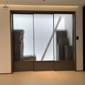 Portes coulissantes <span class=keywords><strong>en</strong></span> <span class=keywords><strong>verre</strong></span> <span class=keywords><strong>opaque</strong></span> ZEYI, portes coulissantes architecturales pour bord de piscine, portes coulissantes sans rail, système de portes coulissantes Ultra pour l'intérieur - Product Image 4