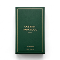 Boîte à parfum de luxe vert forêt, personnalisée avec logo en feuille d'or, insert en mousse de velours, emballage rigide en papier, boîte cadeau pour coffret de parfum
